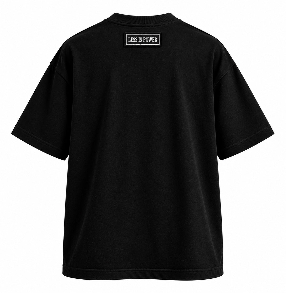 LESS IS POWER μαύρο oversized T-shirt πίσω